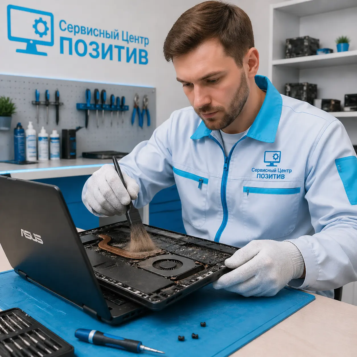 Чистка ноутбука Asus от пыли в Клину | Замена термопасты