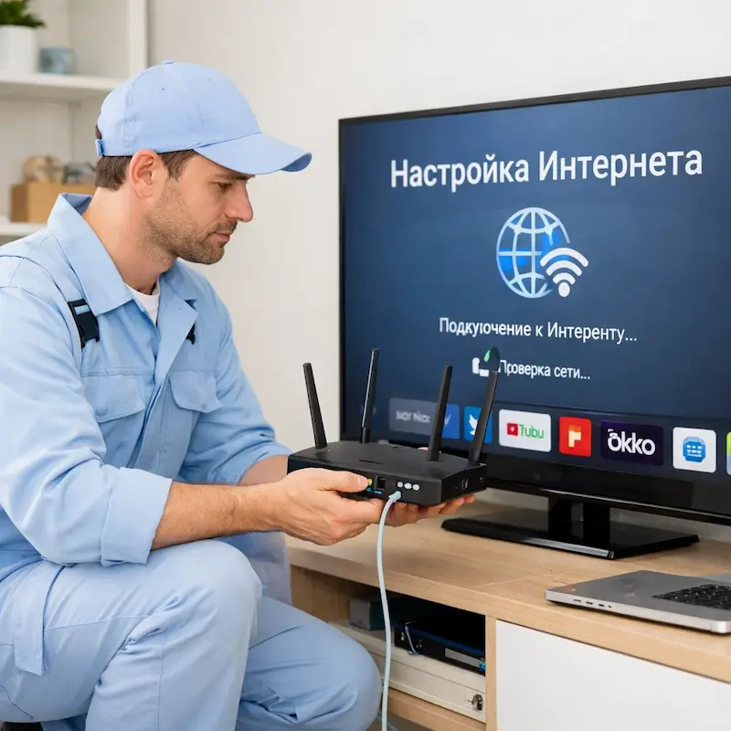 Настройка интернета на телевизоре в Клину