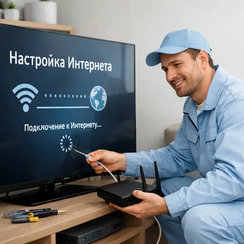 Настройка интернета на ТВ в Клину