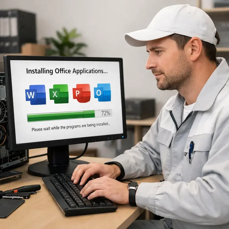 установка офисных программ на компьютер в Клину