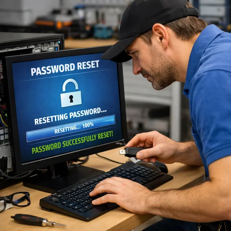 Сброс пароля от компьютера в Клину