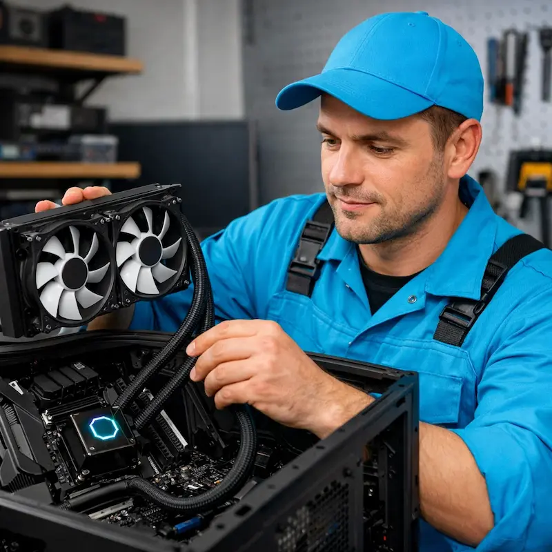 Установка водяного охлаждения на компьютер в Клину