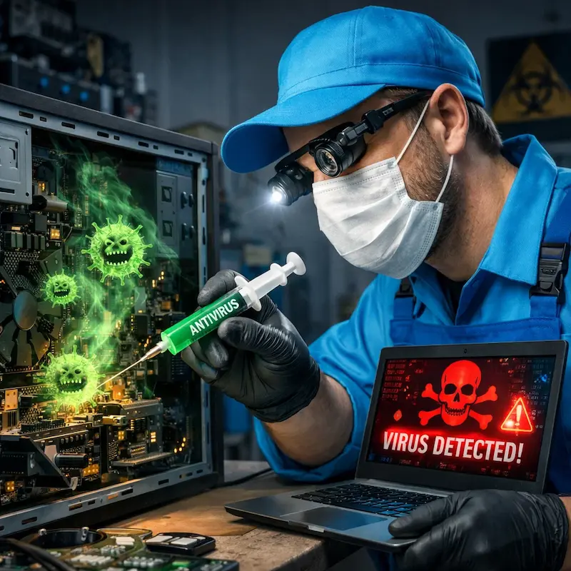 Лечение компьютера от вирусов в Клину на дому