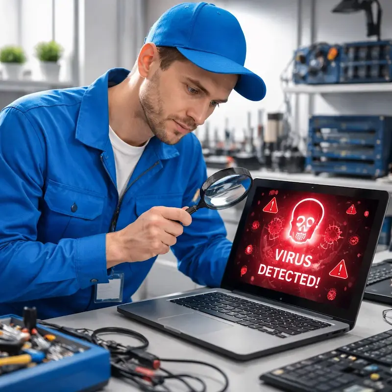 Поиск компьютерных вирусов в Клину